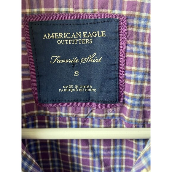 American Eagle Outfitters Long Sleeve Button Front Blouse Womens  Size 8 Purple - Picture 3 of 8
